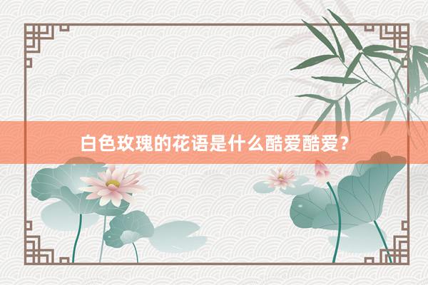 白色玫瑰的花语是什么酷爱酷爱？